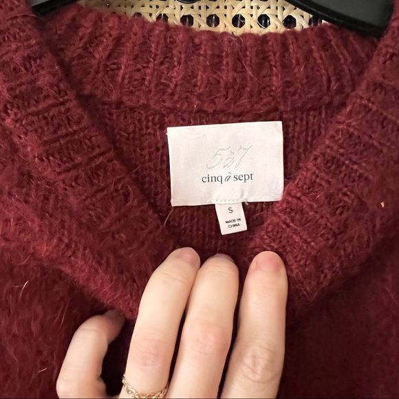 Cinq a Sept Bell Sleeve Cropped Mohair Sweater - Picture 5 of 7